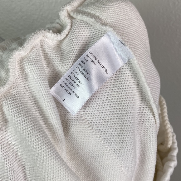 NWT Naked Wardrobe | White Cotton Blend Jogger Sweatpants Women's L - Picture 6 of 9